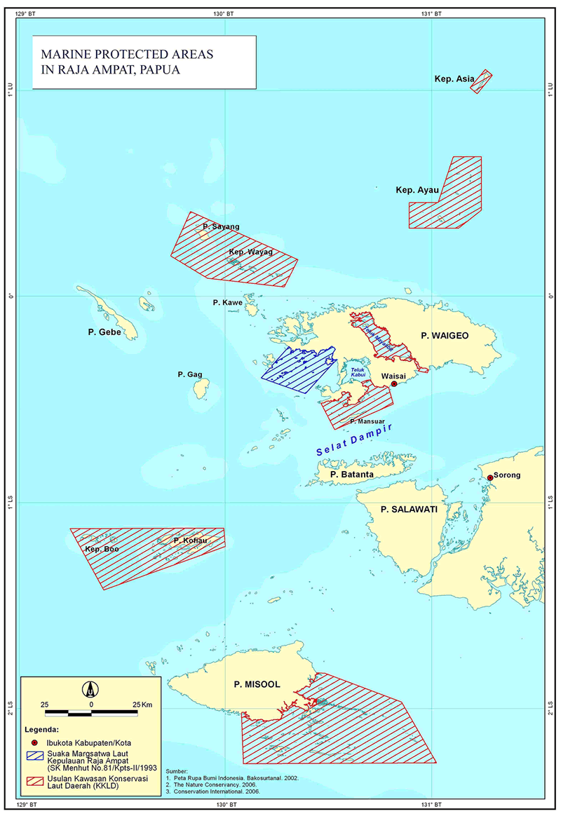 raja ampat marine protected areas map