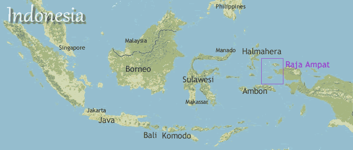 indonesia map showing raja ampat islands