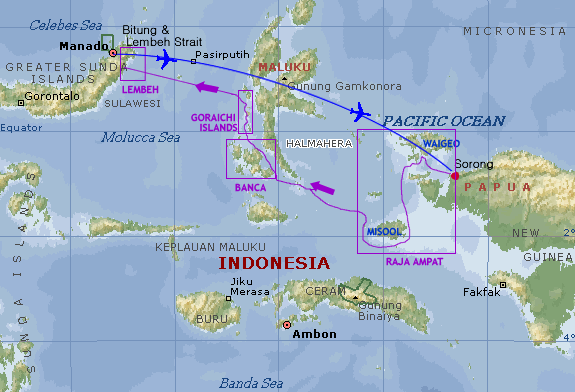 Halmahera liveaboard map